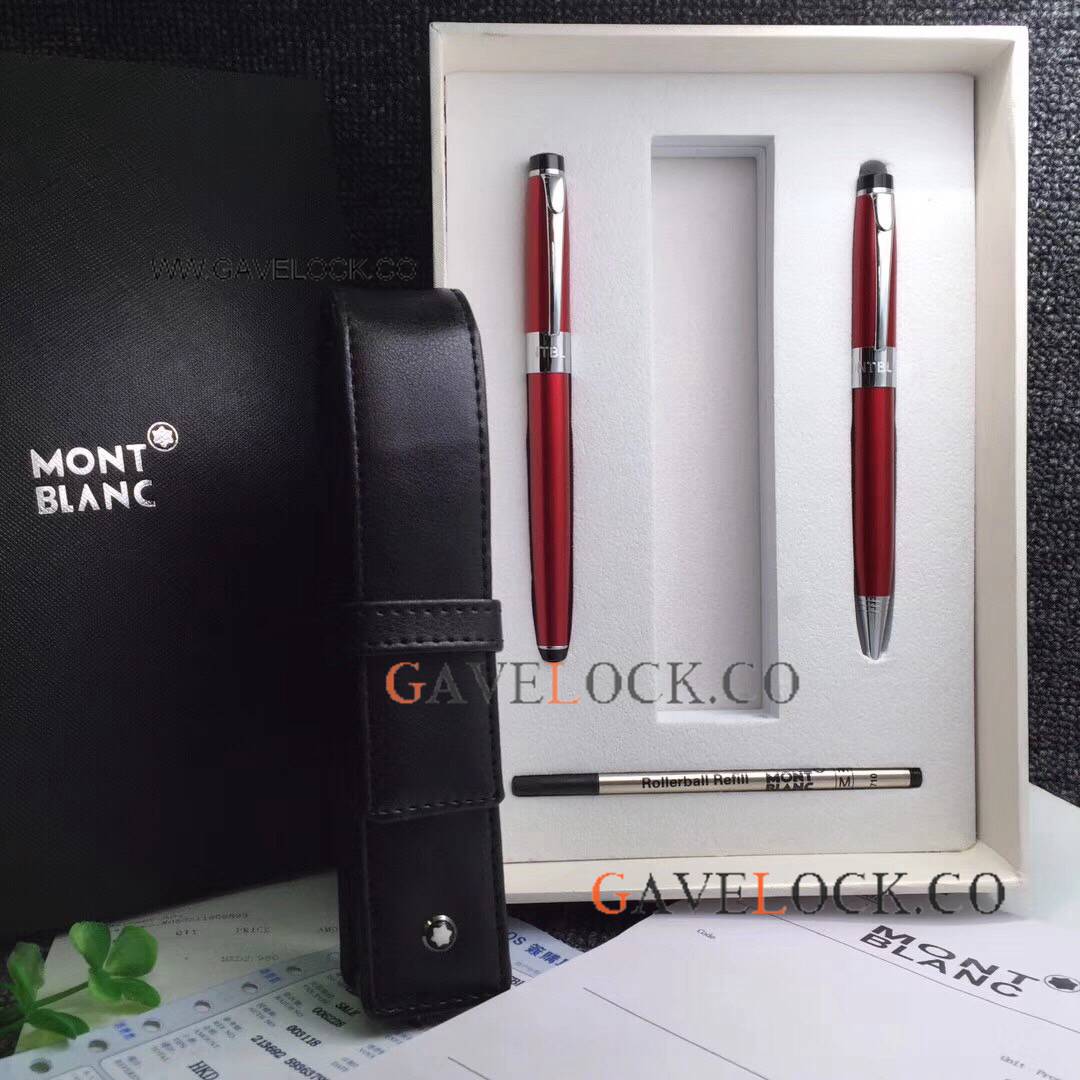 Copy Mont Blanc Red Rollerball & Ballpoint & Refill & Pen Case Copy Mont Blanc Red Rollerball & Ballpoint & Refill & Pen Case